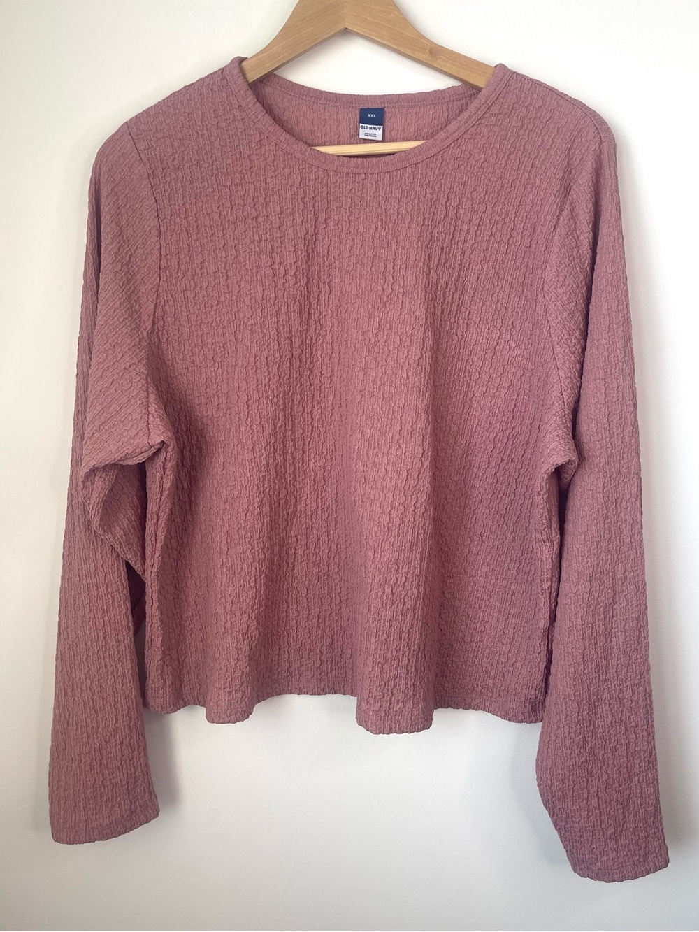 Old Navy Textured Pink long sleeve blouse size XXL